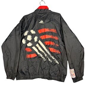 Vintage Apex One World Cup USA 94 Windbreaker Jacket Mens XL Black Quarter Zip